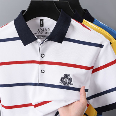 White - Premium Striped Polo Shirt