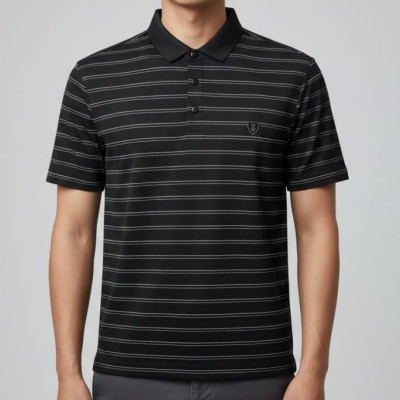 Black Premium stripe Polo-551