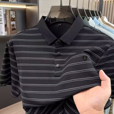 Black Premium stripe Polo-551