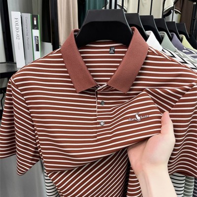 Maroon Stripe - Premium Polo-558