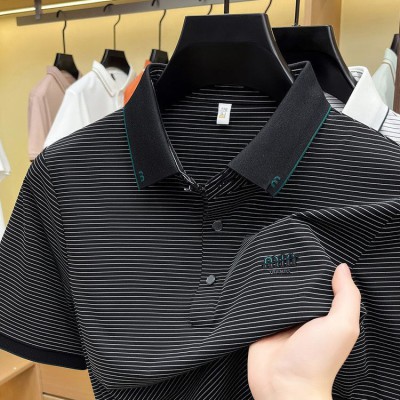 Black Premium stripe polo-562