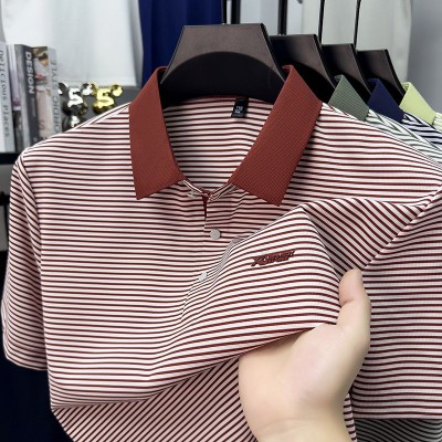 Royal Burgundy Premium Stripe Polo-564