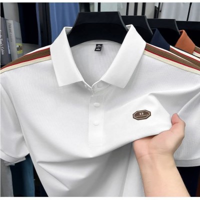 White Premium Stripe Polo-570