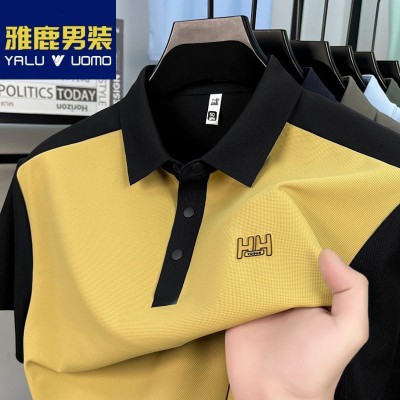 Mustard Yellow & Black Premium Stripe Polo-571