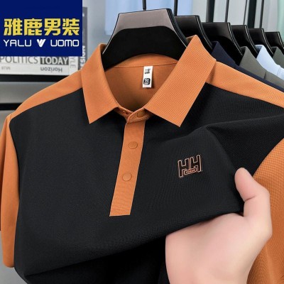 Black & Burnt Orange Premium Stripe Polo-573